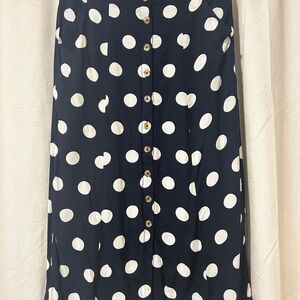 Anthropologie Maeve Navy and White A-Line Skirt